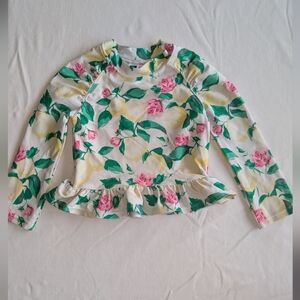 Janie and Jack Multicolor 2T Girls Floral Long Sleeve Rash guard.